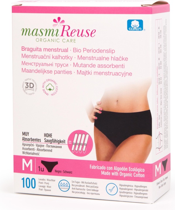 Produktbild Masmi Bio Periodenslip Grösse M - Schwarz - Reuse (M)