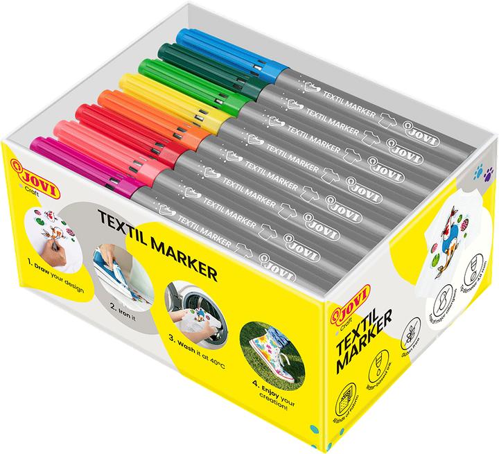 Actual product image Jovi Textile marker Jovidecor textile PU=48 pieces assorted colours (12 colours, 4.80 mm, 48 x)