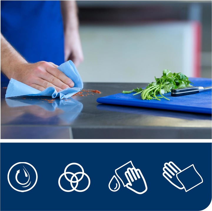 Productafbeelding Tork Poetspapier Plus Blauw 1x510m (1500 x)