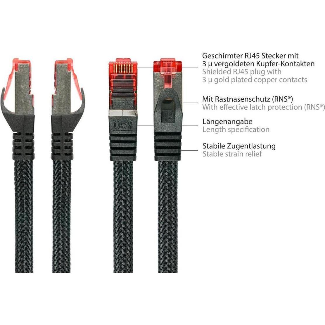 Thumbnail - Varia SO-37101 - Patchkabel Cat.6, S/FTP, 30m, schwarz (S/FTP, CAT6, 30 m), Netzwerkkabel