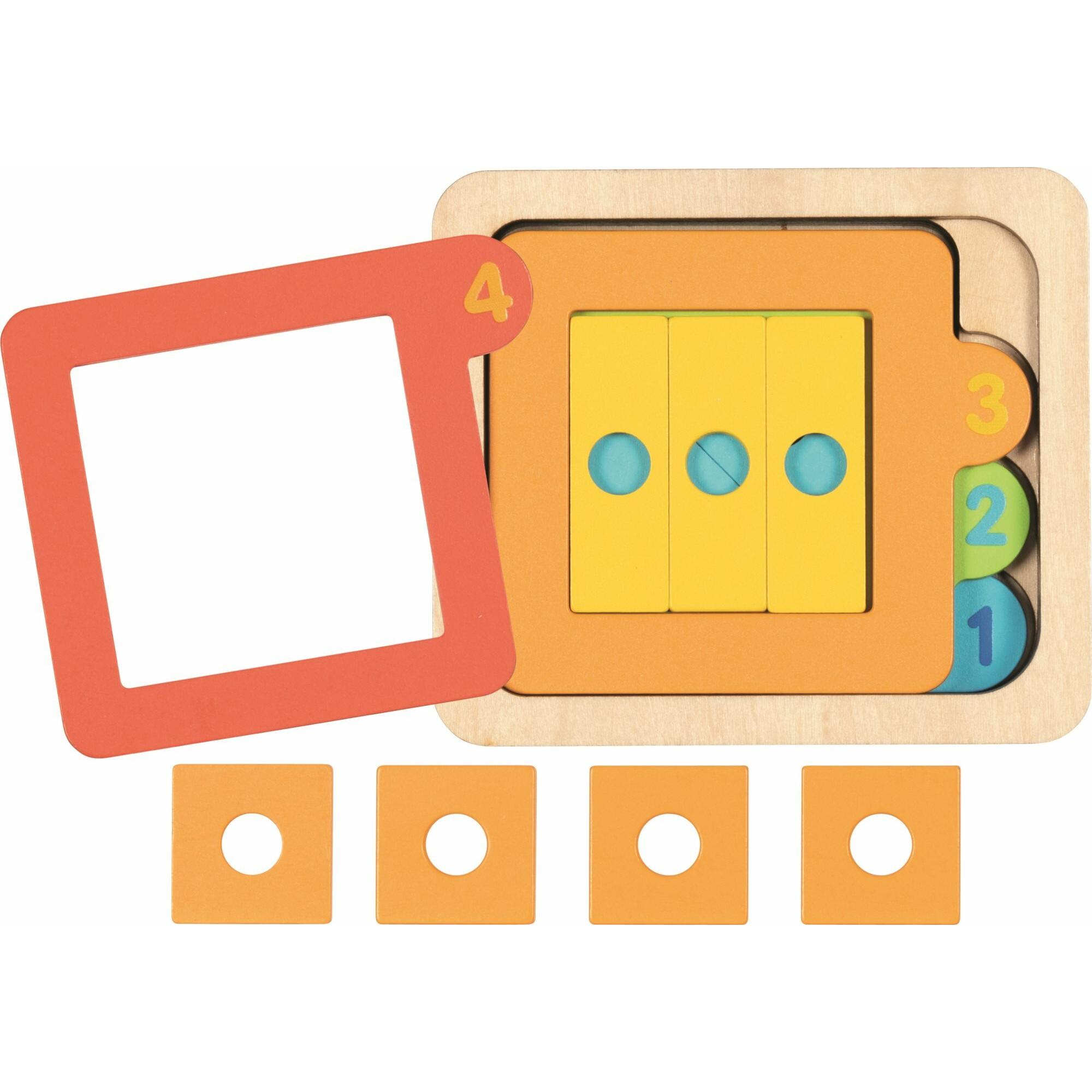 Goki Schichtenpuzzle Zahlen und geometrische Formen (15 Teile)