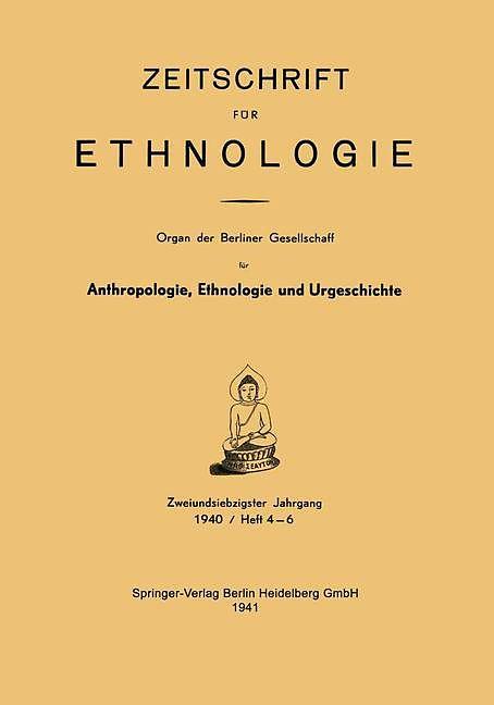 Produktbild Zeitschrift für Ethnologie (Deutsch, Willy Fröhlich, 1941)