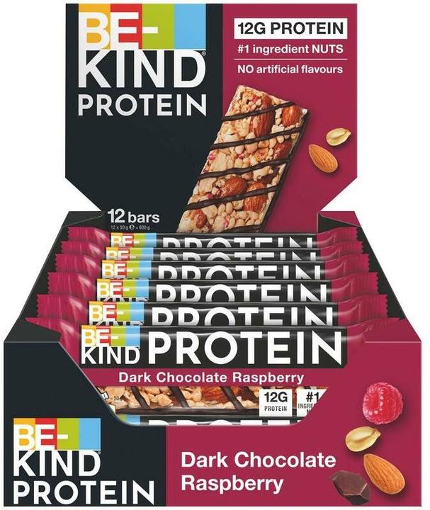 Be-Kind Protein Dark Choc Raspberry (Raspberry, Chocolate, 12 pcs., 669 g)