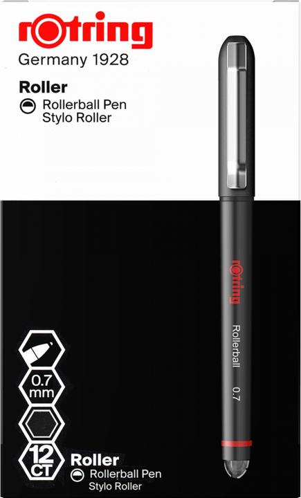 Produktbild Rotring Rollerball 0.7mm (Schwarz, 12x)