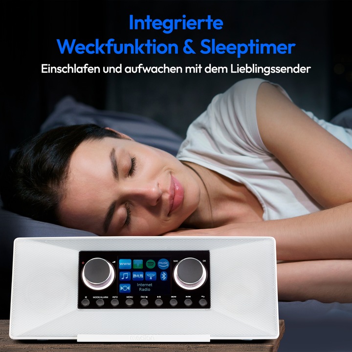 Produktbild Medion MD 89289 Stereo Internetradio weiss (Internetradio, DAB+, MW, AM, FM, Bluetooth, WLAN)