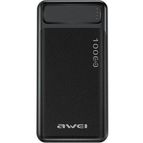 Awei PowerBank P5K 10000mAh 2.1A czarny/black 2xUSB (10000 mAh), Powerbank, Schwarz