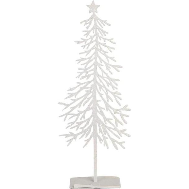 MICA Living, Weihnachtsdeko, Baum - vereist - mit Stern weiss - ca. 7 x 2,5 x 18,5 cm