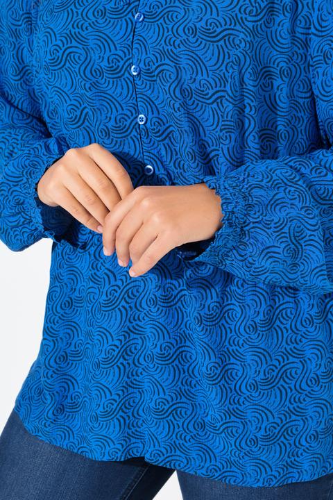 Actual product image Ulla Popken Wave Print Long Sleeve Blouse (46, 48)