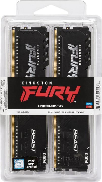 Produktbild Kingston FURY Beast (2 x 8GB, 3200 MHz, DDR4-RAM, DIMM)