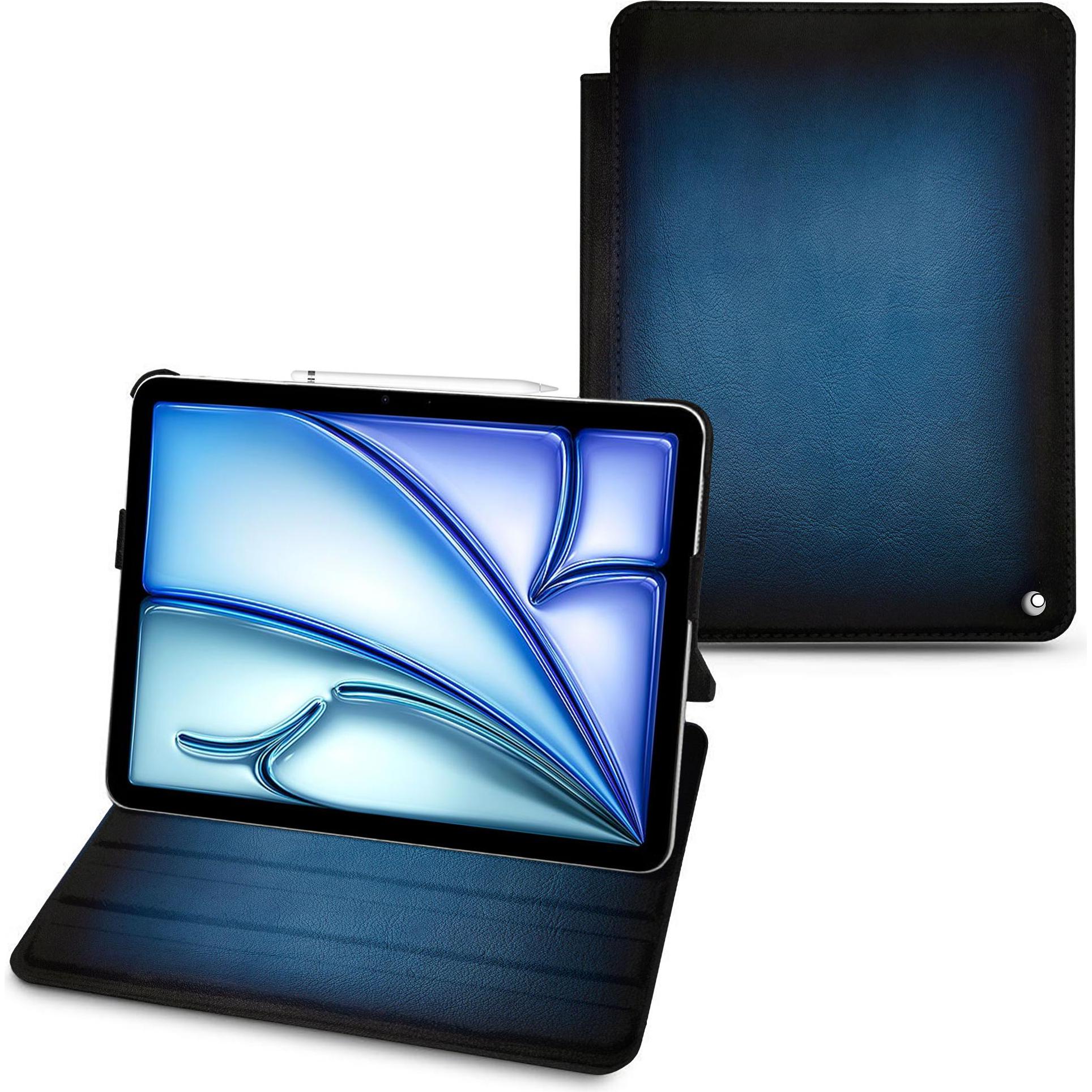 Noreve Lederschutzhülle horizontal (iPad Air 2020 (4. Gen), iPad Air 2022 (5. Gen)), Tablet Hülle, Blau