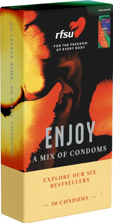 rfsu Mixed, 30 gemischte Kondome, 53mm Breite, verschiedene Formen und Geschmacksrichtungen (30 Stk.)