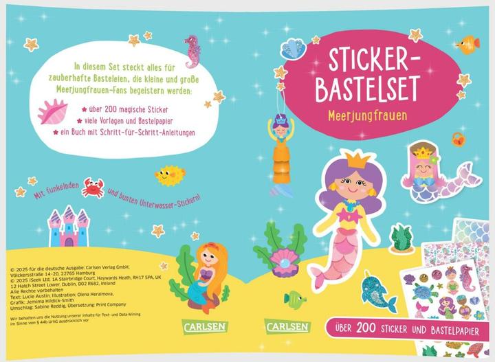 Produktbild Bastelset für Kinder: Sticker-Bastelset: Meerjungfrauen
