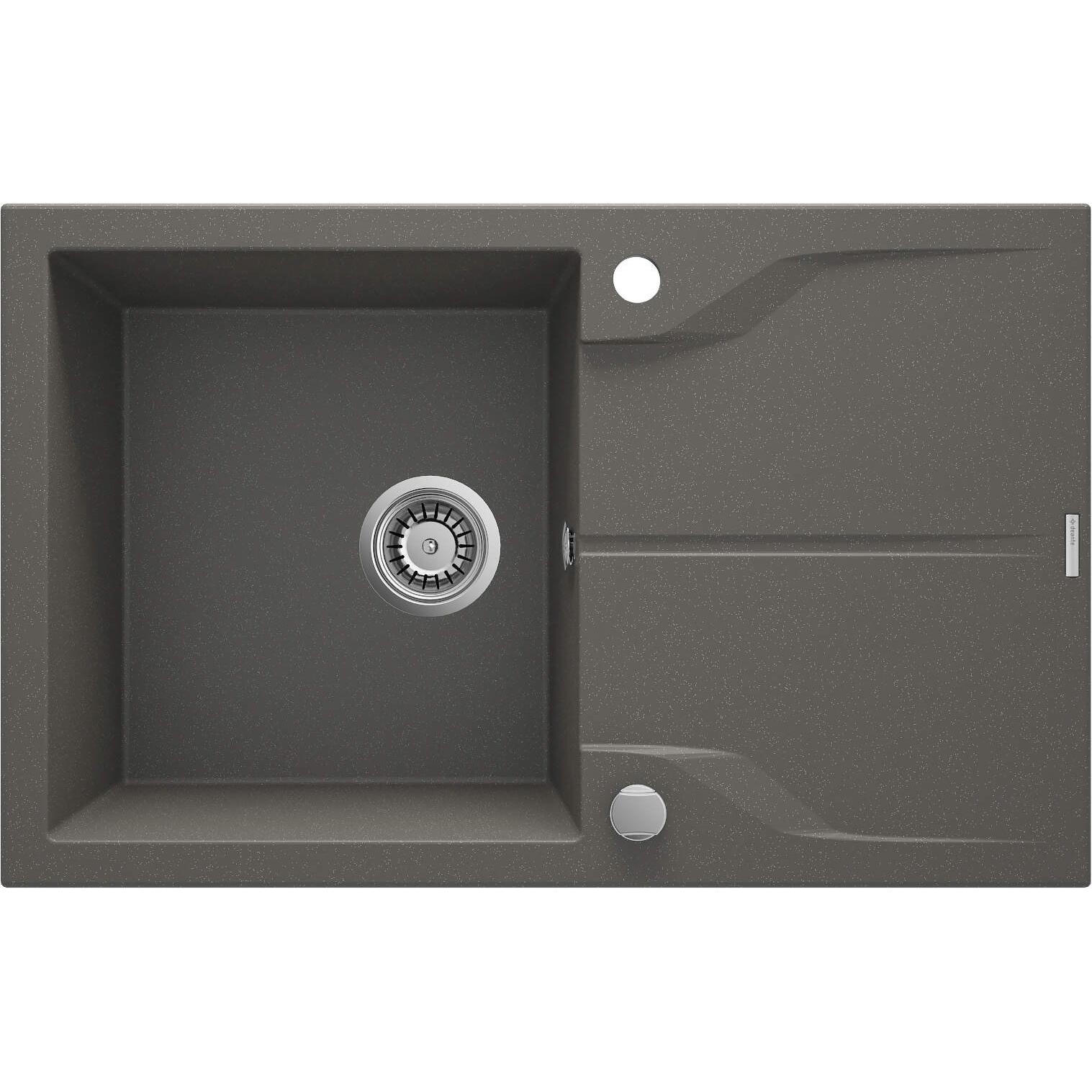 Deante, Lavello, Lavello in granito a 1 vasca con sgocciolatoio - montato a filo del piano di lavoro