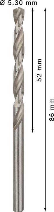 Immagine prodotto Bosch Professional Zubehör Trapano PRO Metal HSS-G, 5,3 x 52 x 86 mm (5,3 mm)