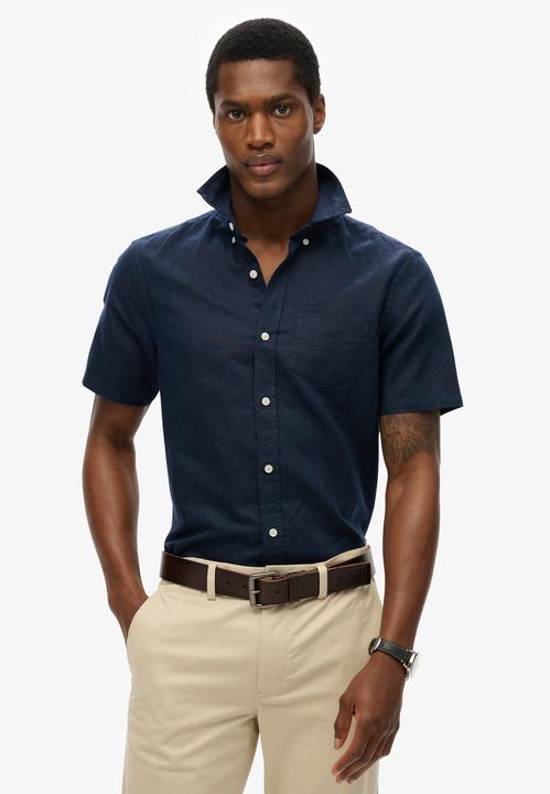 Immagine prodotto Superdry Kurzarm-Hemd aus Baumwolle und Leinen (M)