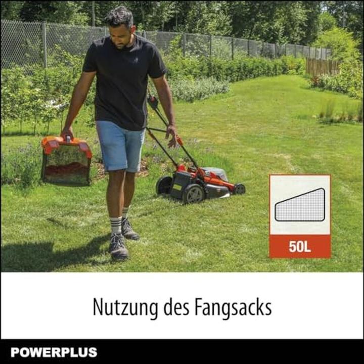 Produktbild Powerplus Dual Power Rasenmäher bürstenlos 40V Ø 420mm - exkl. Akku und Ladegerät (Akkubetrieb)