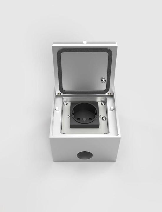 Produktbild BS 8701A Bodensteckdose, 1-fach, eckig, Klappdeck