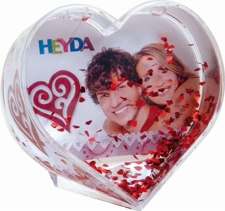 Actual product image Heyda Snow globe tinsel heart