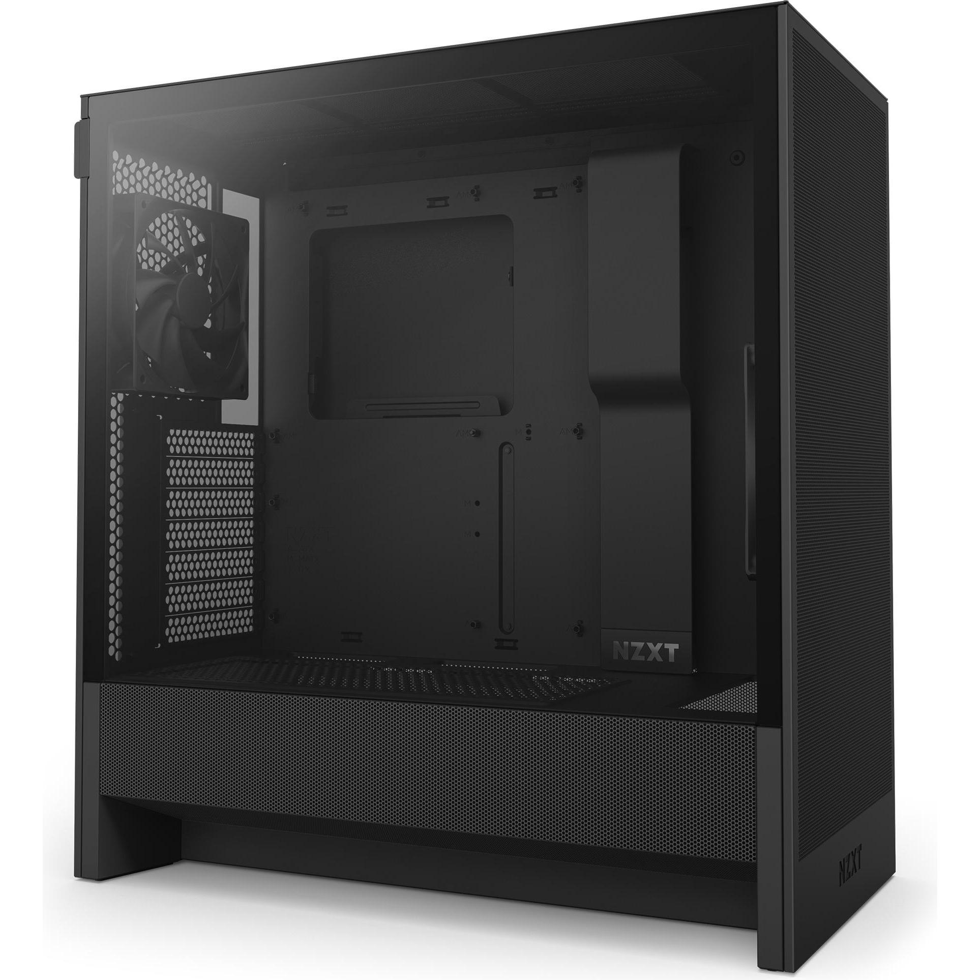 NZXT H5 Flow ( 2024 ) (schwarz, Tempered Glass) (ATX, Micro ATX (mATX), Mini-ITX), PC Gehäuse, Schwa