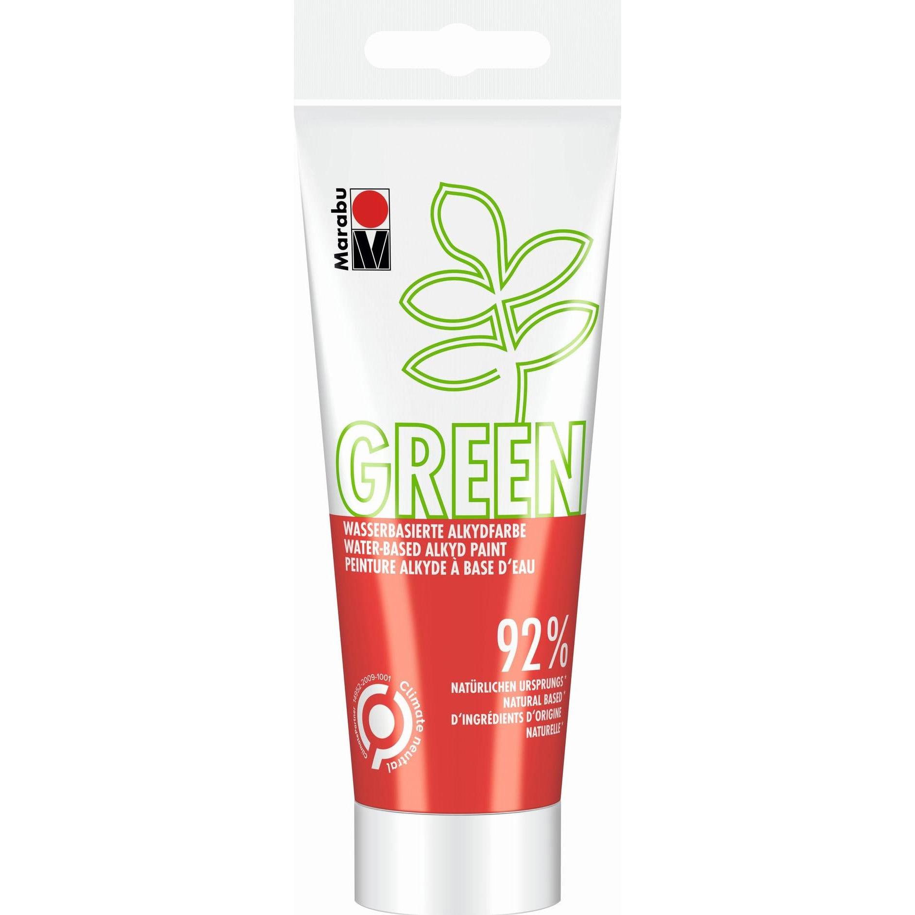 Marabu, Künstlerfarbe + Bastelfarbe, Bastelfarbe Alkydfarbe Green Hellrot, 100 ml (Hellrot, 100 ml)