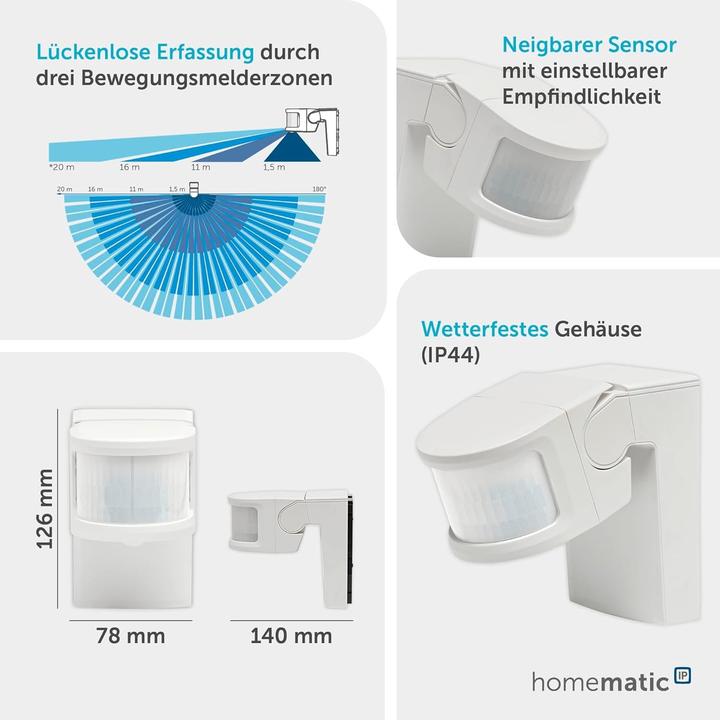 Produktbild Homematic IP Smart Home Bewegungsmelder (20 m)