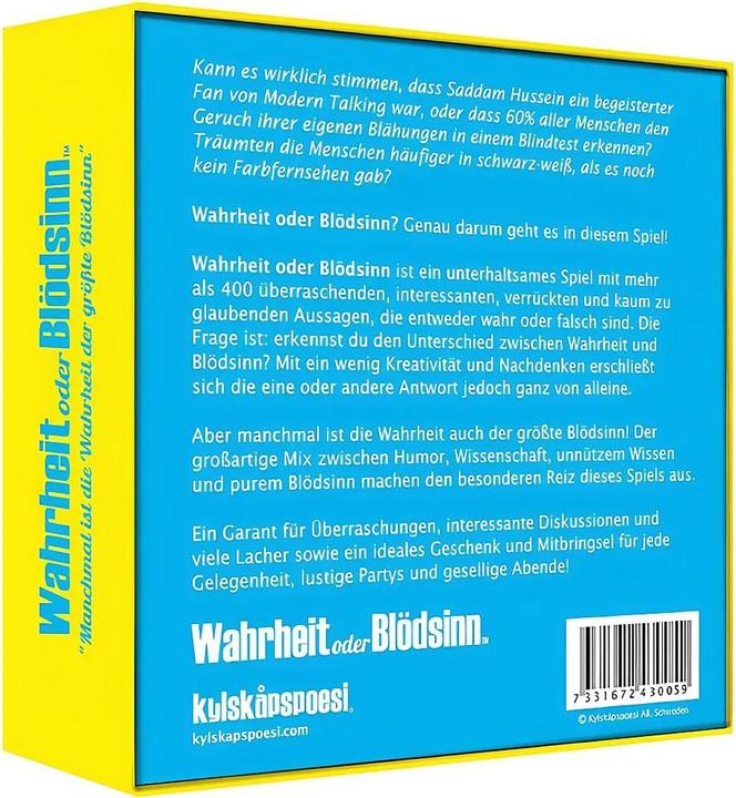 Produktbild Wahrheit oder Blödsinn? (Deutsch, 2 - 4 Spieler)