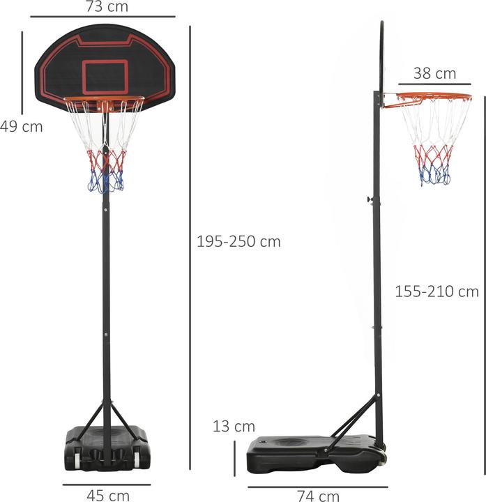 Produktbild Homcom Basketballkorb-Ständer mit Rollen