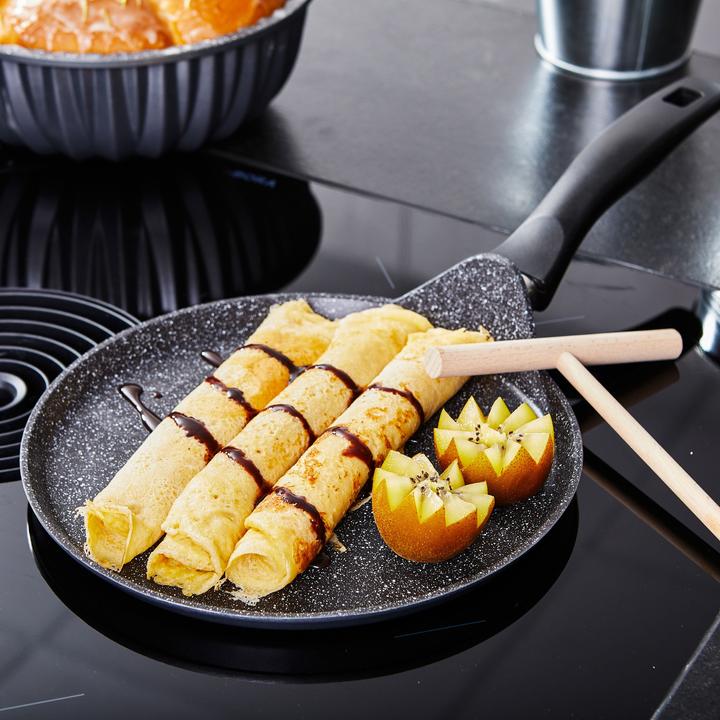 Produktbild Stoneline ® Crêpes-Pfanne 25 cm, mit Teigverteiler (25 cm, Crêpe Pfanne, Aluminium)