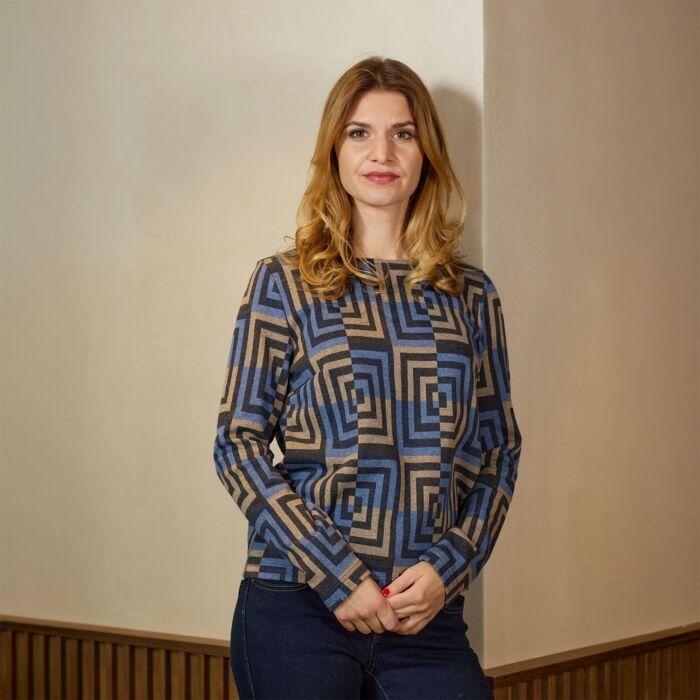 Produktbild Artime Sweatshirt mit quadratischem Allover-Print (M)