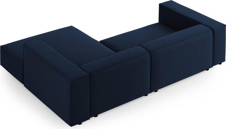 Actual product image Cosmopolitan Design Velvet Right Corner Sofa, "Arendal", 3 Seats, Royal Blue, 224x166x70 Made in Europe (3-seater, Corner sofa)