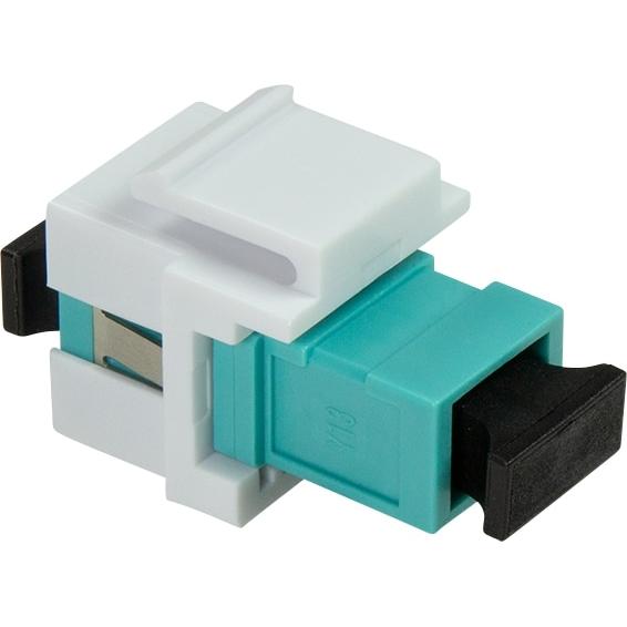 Thumbnail - LogiLink LWL SC-Simplex Kupplung für den Einbau in Keystone Panels, aqua/weiss (Keystone Modul), Netzwerk Zubehör