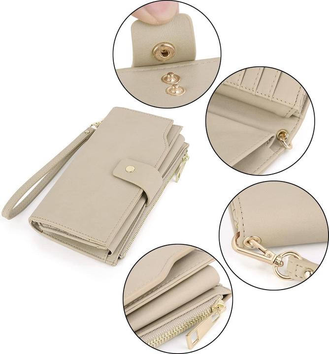 Produktbild Only-Bags.Store Brieftasche RFID-Blockierung Grosse Kapazität Vegan Leder Clutch Wallet 21 Card Slots Holder