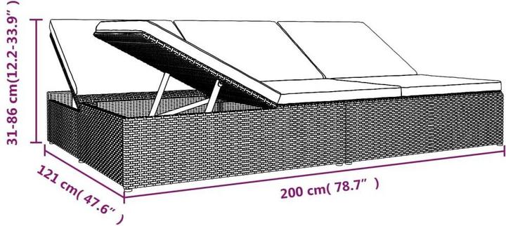 Actual product image vidaXL Sonnenliege (121 cm)