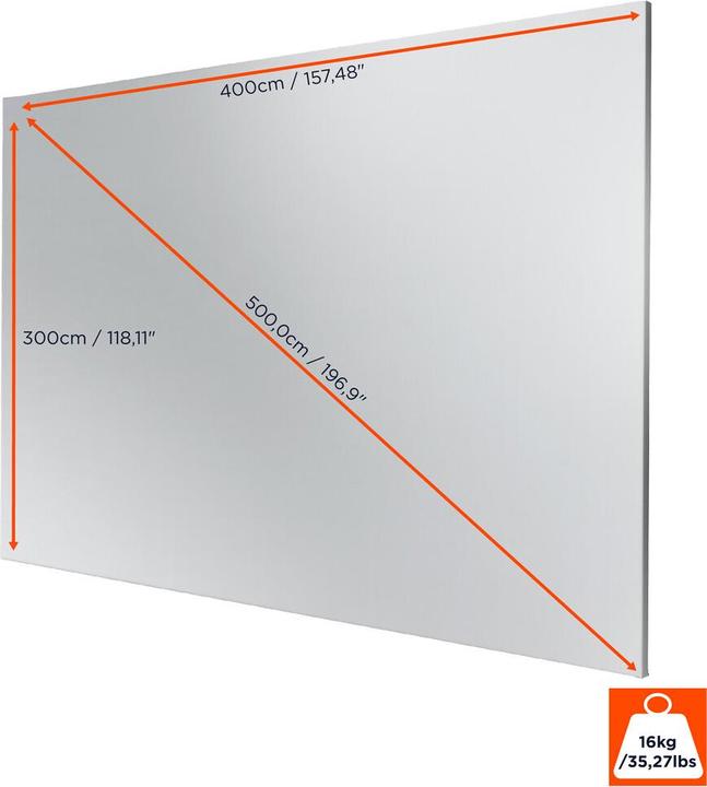 Produktbild Celexon Expert PureWhite - Leinwand - geeignet für Wandmontage - 500 cm (197") (196.85", 4:3)