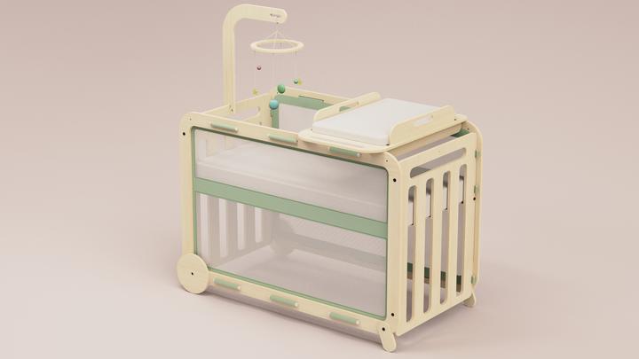 Actual product image MamaToyz Evolutionary cradle with MyCrib changing table