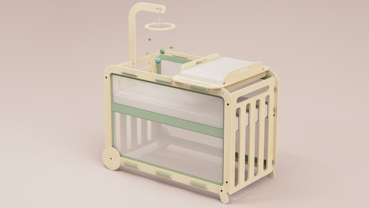 Image du produit MamaToyz Berceau évolutif avec table à langer MyCrib