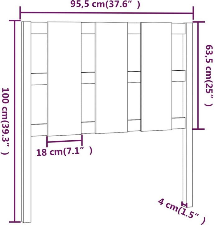 Image du produit vidaXL Kopfteil (95 x 5 x 100 cm)