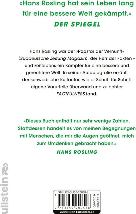 Produktbild Wie ich lernte, die Welt zu verstehen (Deutsch, Hans Rosling, 2019)
