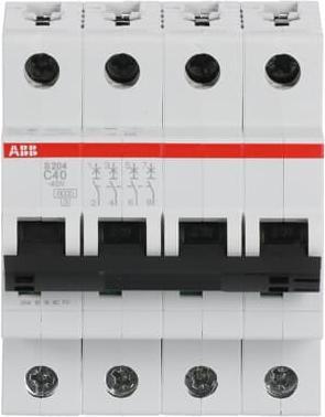 Immagine prodotto ABB S204-C40 Interruttore automatico C-Char.,6kA,40A,4P