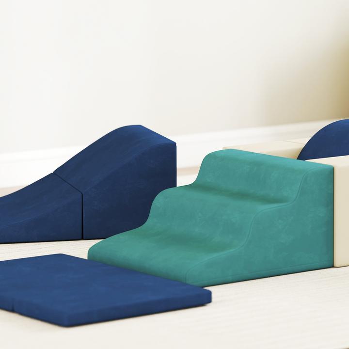 Image du produit Aiyaplay Schaumstoff Bausteine Samt, Schaumstoff Blau