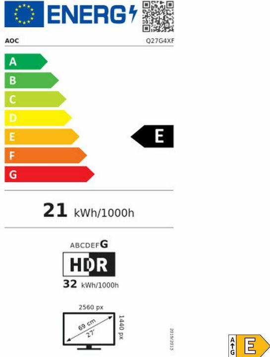 Energy Label AOC Q27G4XF (2560 x 1440 pixels, 27")
