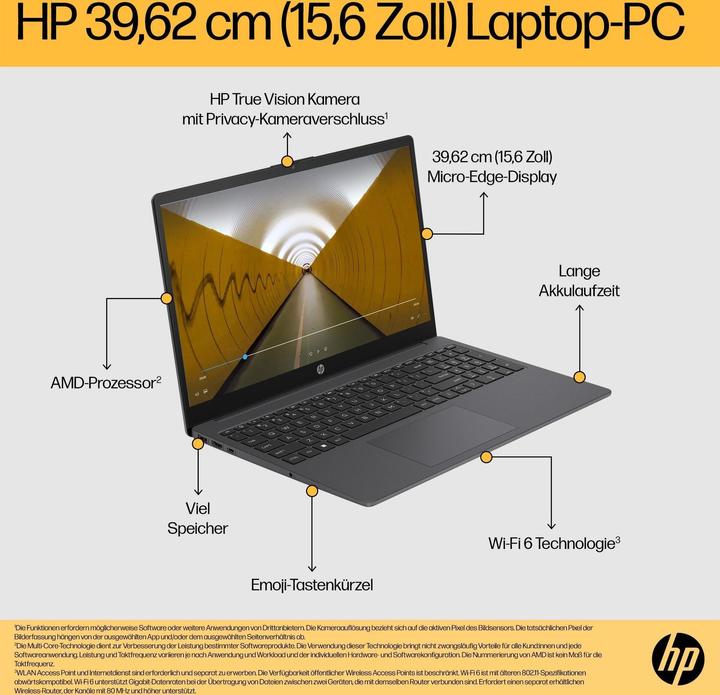 Produktbild HP 15-fc0456ng (15.60", AMD Ryzen 5 7520U, 16 GB, 512 GB, DE)