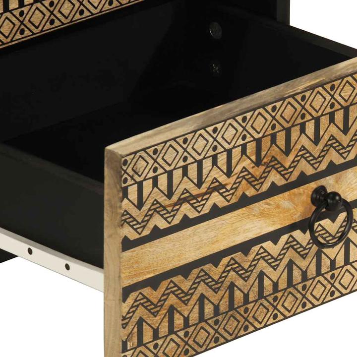 Image du produit VidaXL Table de nuit Table de chevet Console de chevet Noir Manguier brut (40 x 33.5 x 46 cm)