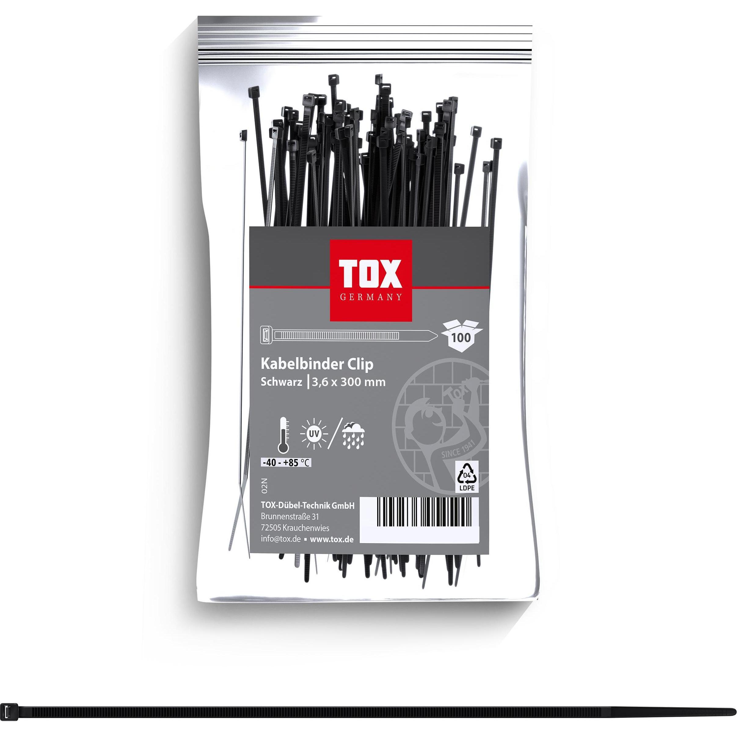 Tox, Kabelbinder, Kabelbinder Clip 3,6x300 (100 Stk.) (300 mm, 100 Stk.)