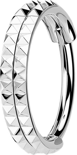 Produktbild Star Piercing Micro Segmentring klappbar silber doppelreihe Pyramiden (ohne Messing, Chirurgenstahl 316L)