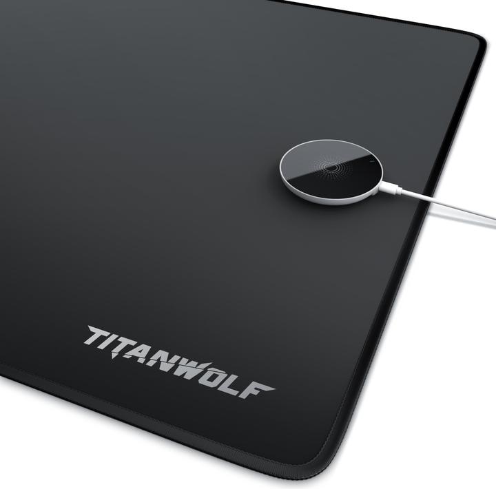 Actual product image Titanwolf Gaming Mauspad, XXL Speed Gaming Mausmatte 900 x 400 x 3 mm mit Induktiver Ladestation, QI Charger) (XXL)