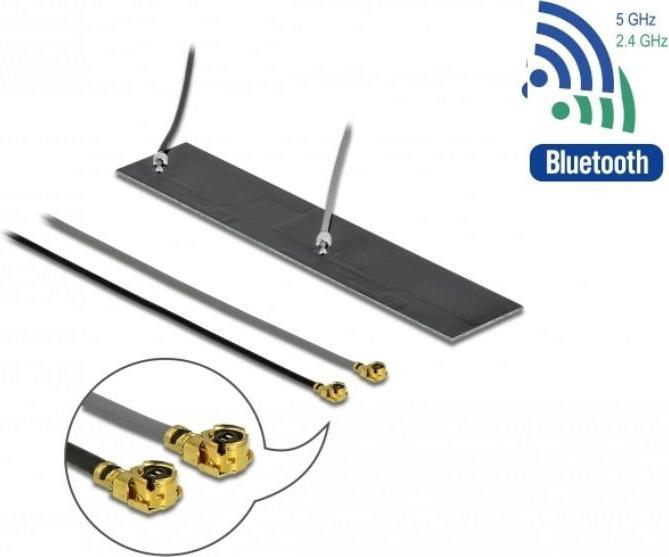 Immagine prodotto Delock Antenna WLAN dual band, 2xMHF-I/U.FL montaggio adesivo (WiFi)