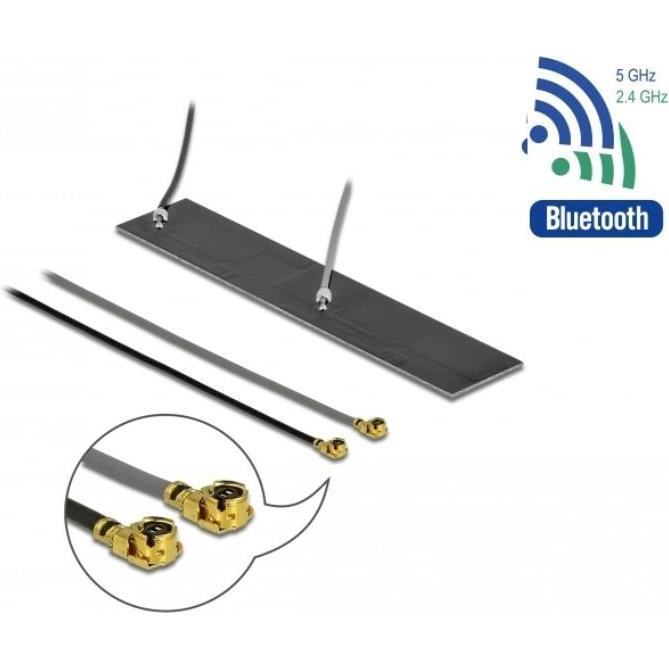 Thumbnail - Delock WLAN-Antenne Dualband, 2xMHF-I/U.FL Klebemontage (WLAN), Netzwerkantenne