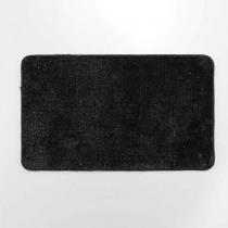 Actual product image Douceur D'intérieur bath mat, black, 75x45x1, plain microfiber + fi (45 x 75 cm)