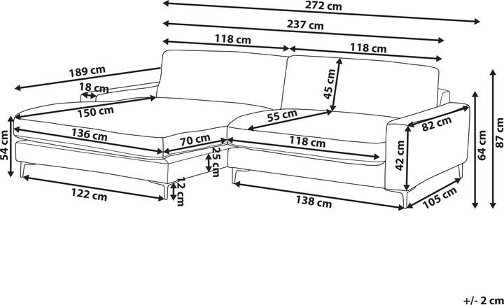 Produktbild Beliani Maloy (3-Sitzer, Ecksofa)